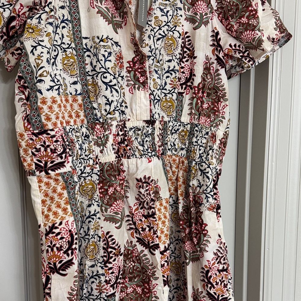 Anthropologie Somerset Poplin Romper in Orange - Picture 8 of 9